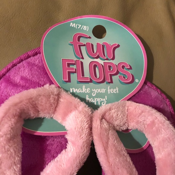 Purple and Pink Fur Flops - Picture 2 of 3